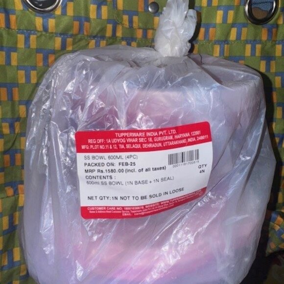 Tupperware SS 600ml Bowls - 4pc Set - Picture 3 of 3